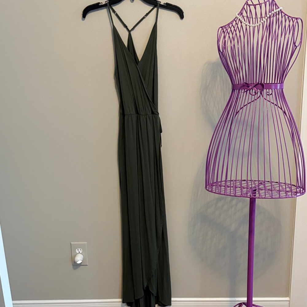 Hollister Dark Olive Wrap Around Dress.
